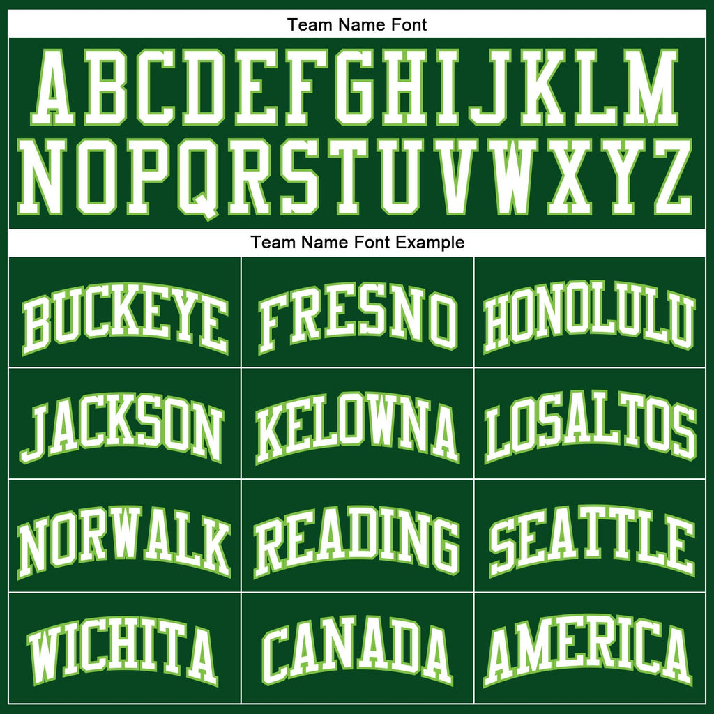 Custom Hunter Green White-Neon Green Authentic Throwback Basketball Jersey