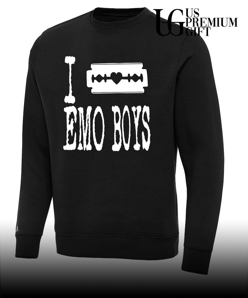 I love emo boys heart razor blade shirt