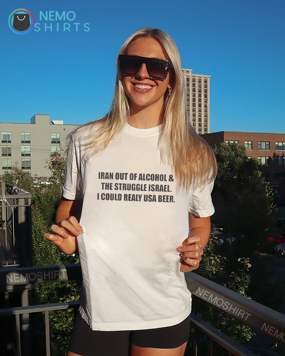 Iran out of alcohol and the struggle Israel I could realy USA beer shirt