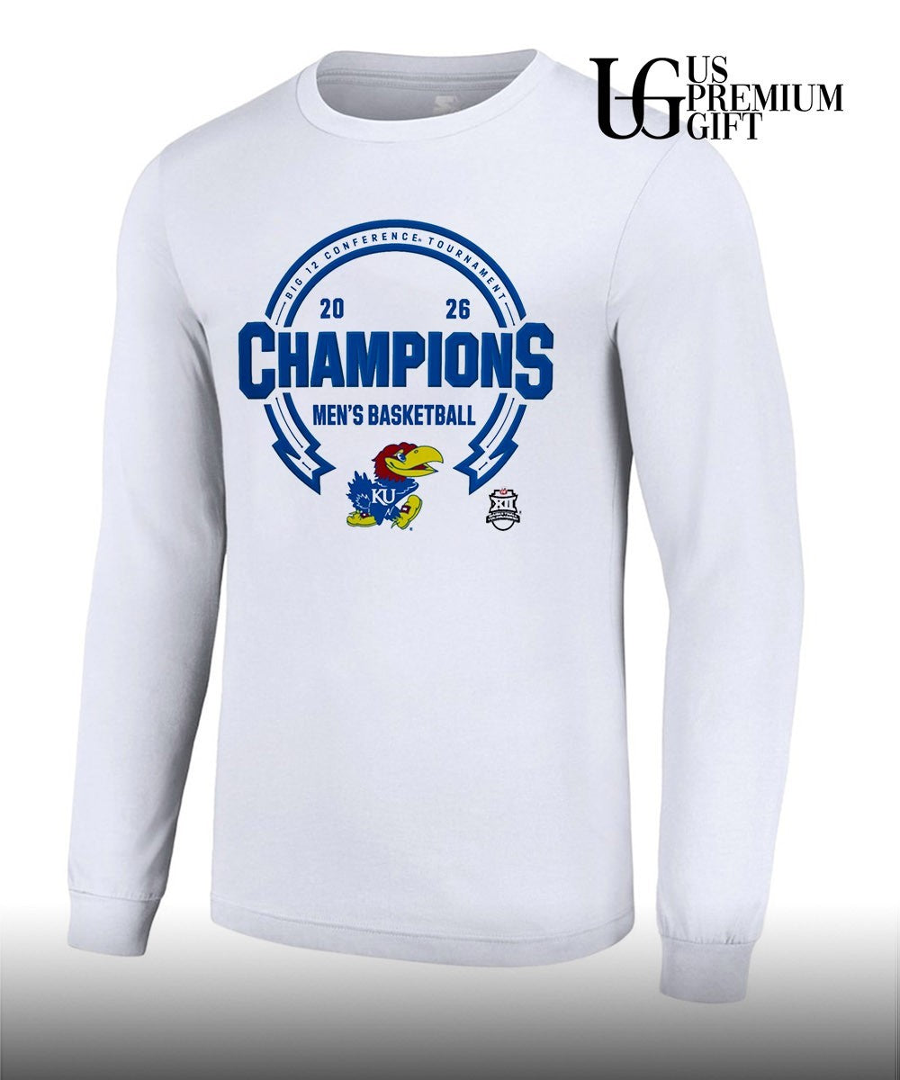 Kansas Jayhawks Big 12 Conference Tournament 2026 Champions Men’s Basketball shirt