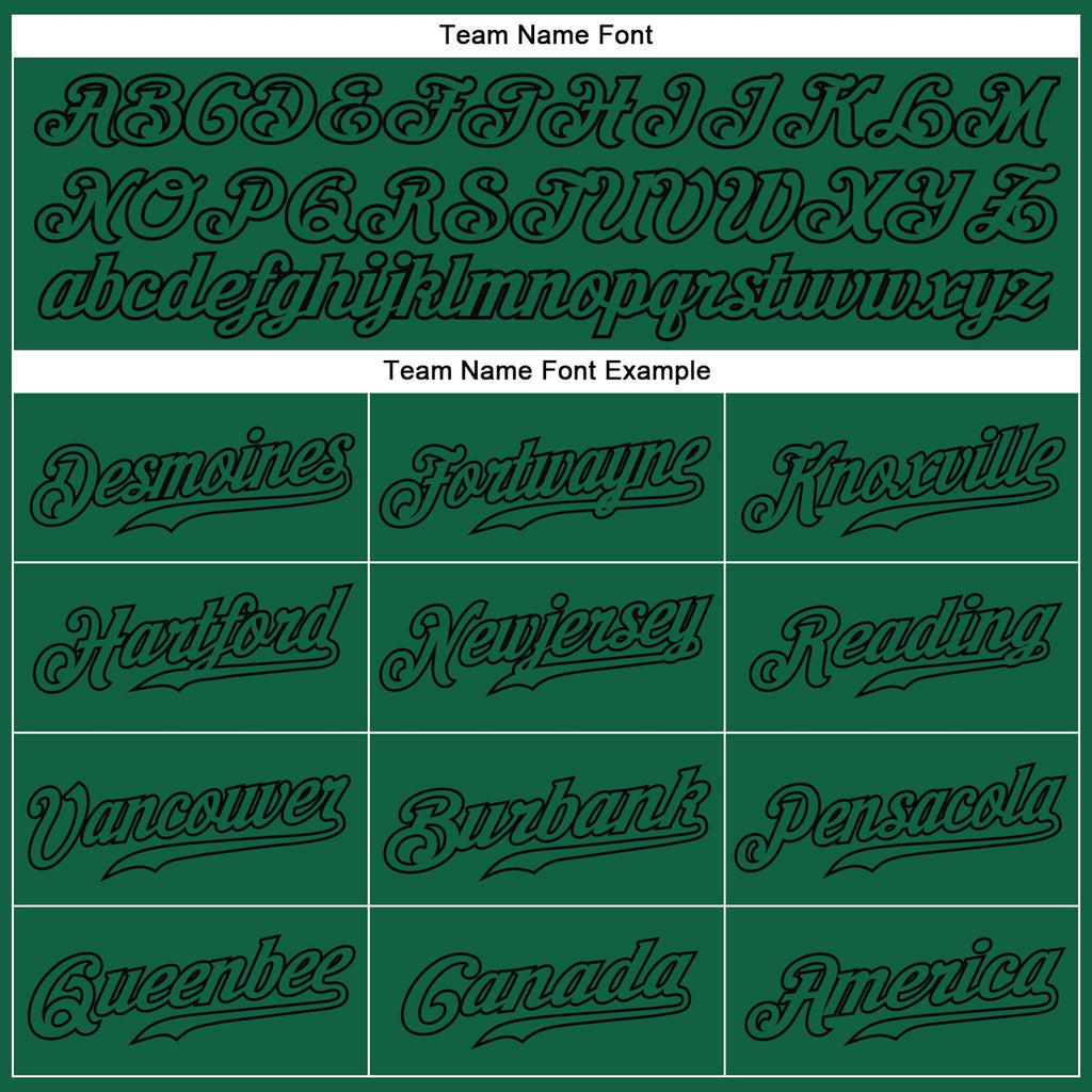 Custom Kelly Green Kelly Green-Black Authentic Baseball Jersey
