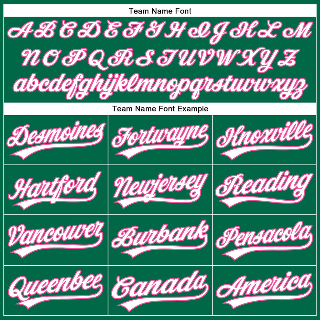 Custom Kelly Green White Pinstripe Pink Authentic Baseball Jersey