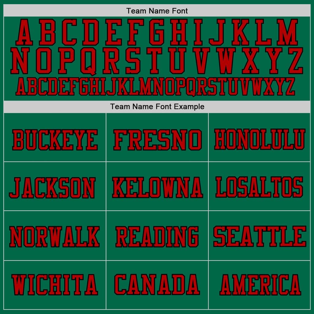Custom Kelly Green Red-Black Mesh Authentic Football Jersey