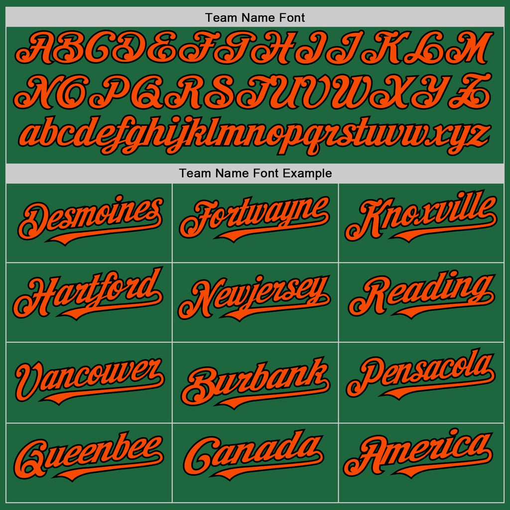 Custom Kelly Green Black-Orange Mesh Authentic Throwback Baseball Jersey