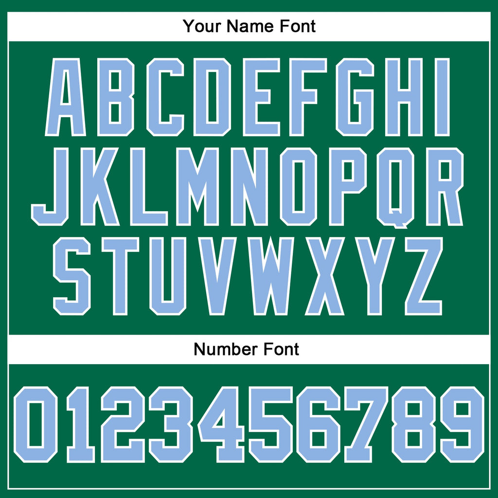 Custom Kelly Green Light Blue-White Authentic Football Jersey