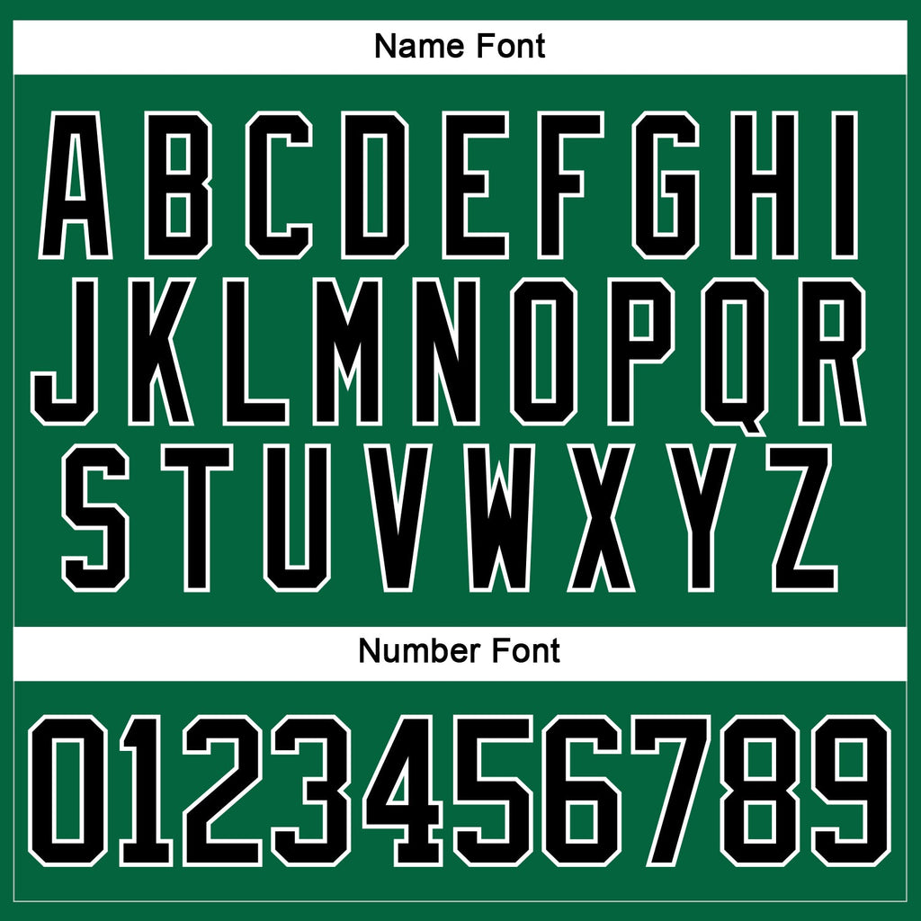 Custom Kelly Green Black-White Hockey Lace Neck Jersey