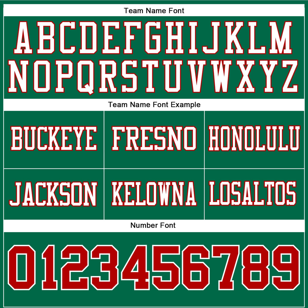 Custom Kelly Green Red-White Authentic Football Jersey