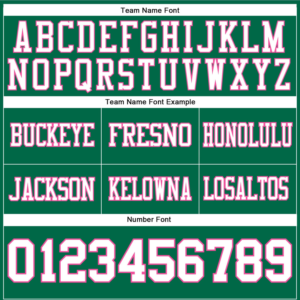 Custom Kelly Green White-Pink Authentic Football Jersey