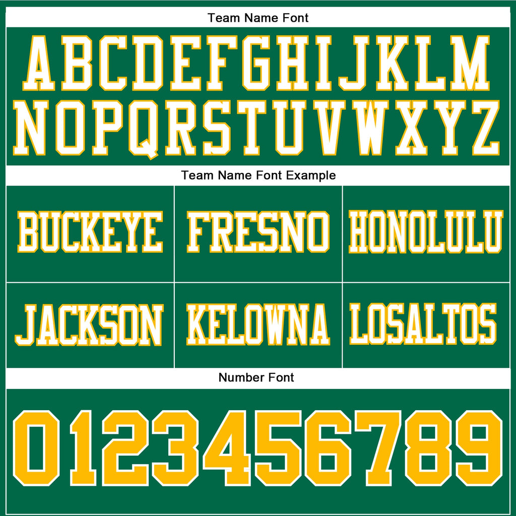 Custom Kelly Green Gold-White Authentic Football Jersey