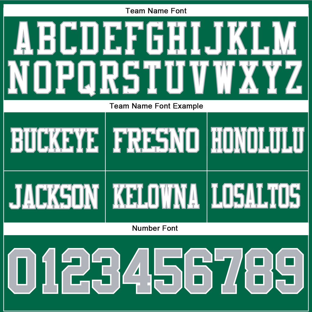 Custom Kelly Green Gray-White Authentic Football Jersey
