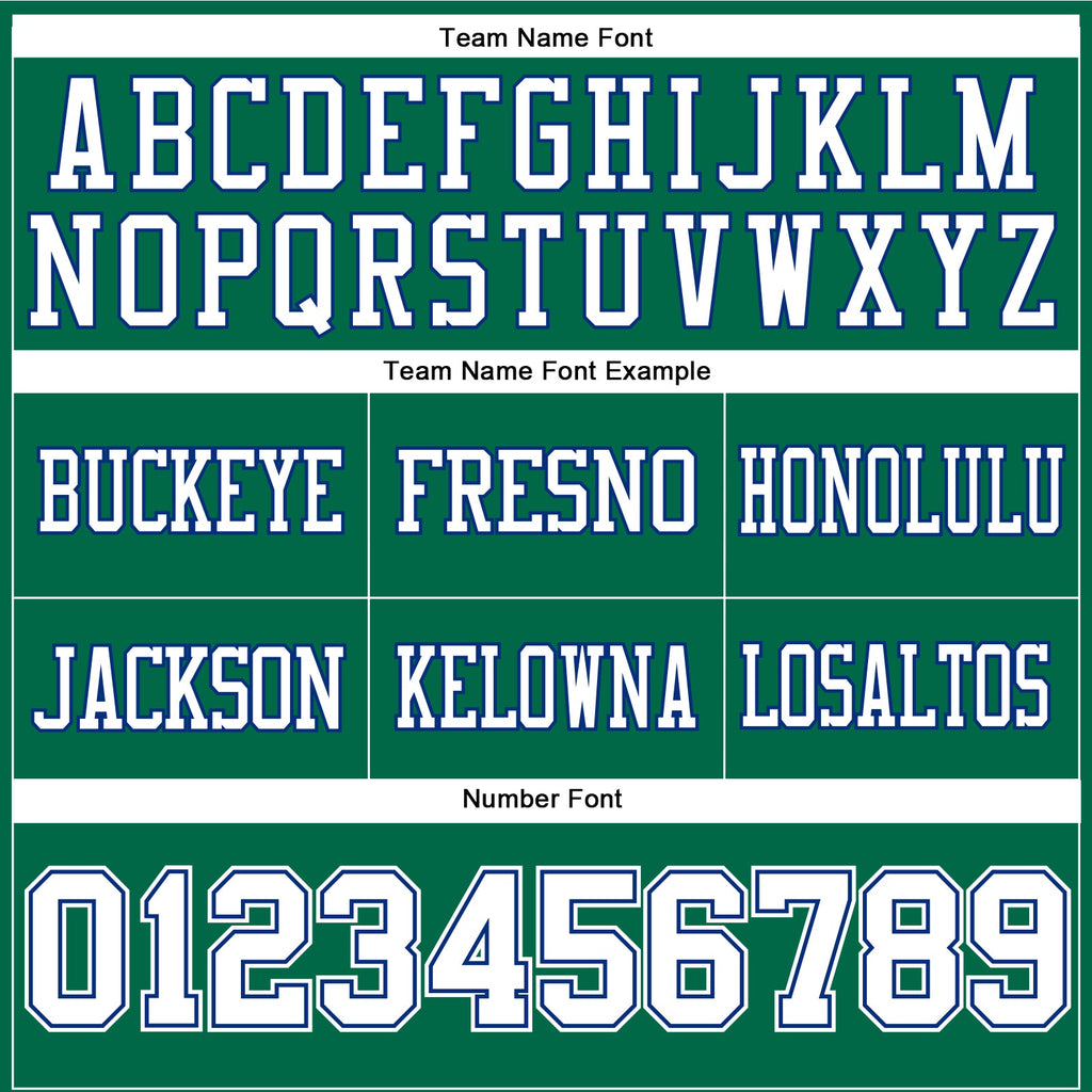 Custom Kelly Green White-Royal Authentic Football Jersey