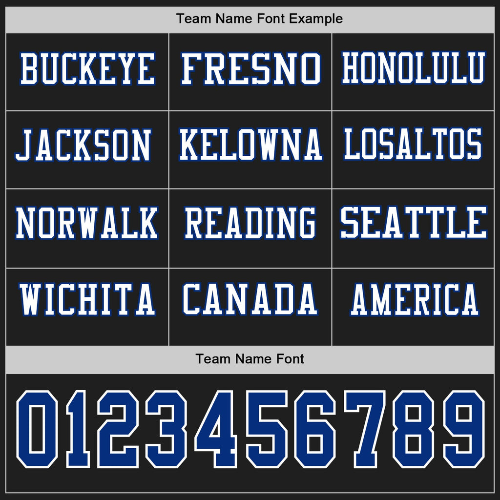 Custom Black Royal-White Long Sleeve Authentic Football Jersey