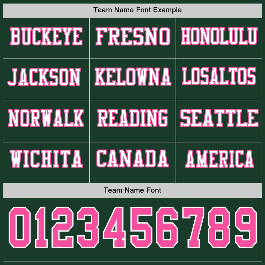 Custom Green Pink-White Long Sleeve Authentic Football Jersey