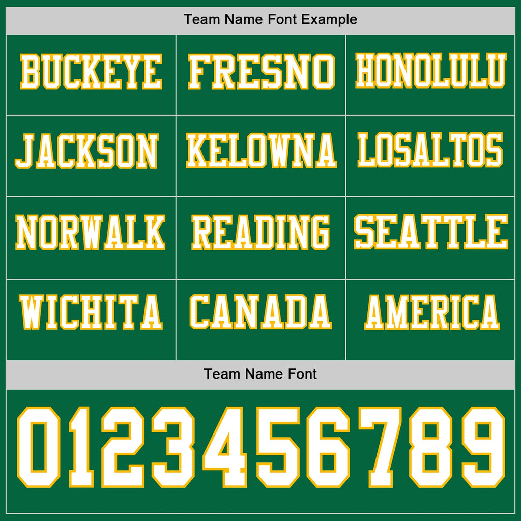 Custom Kelly Green White-Gold Long Sleeve Authentic Football Jersey