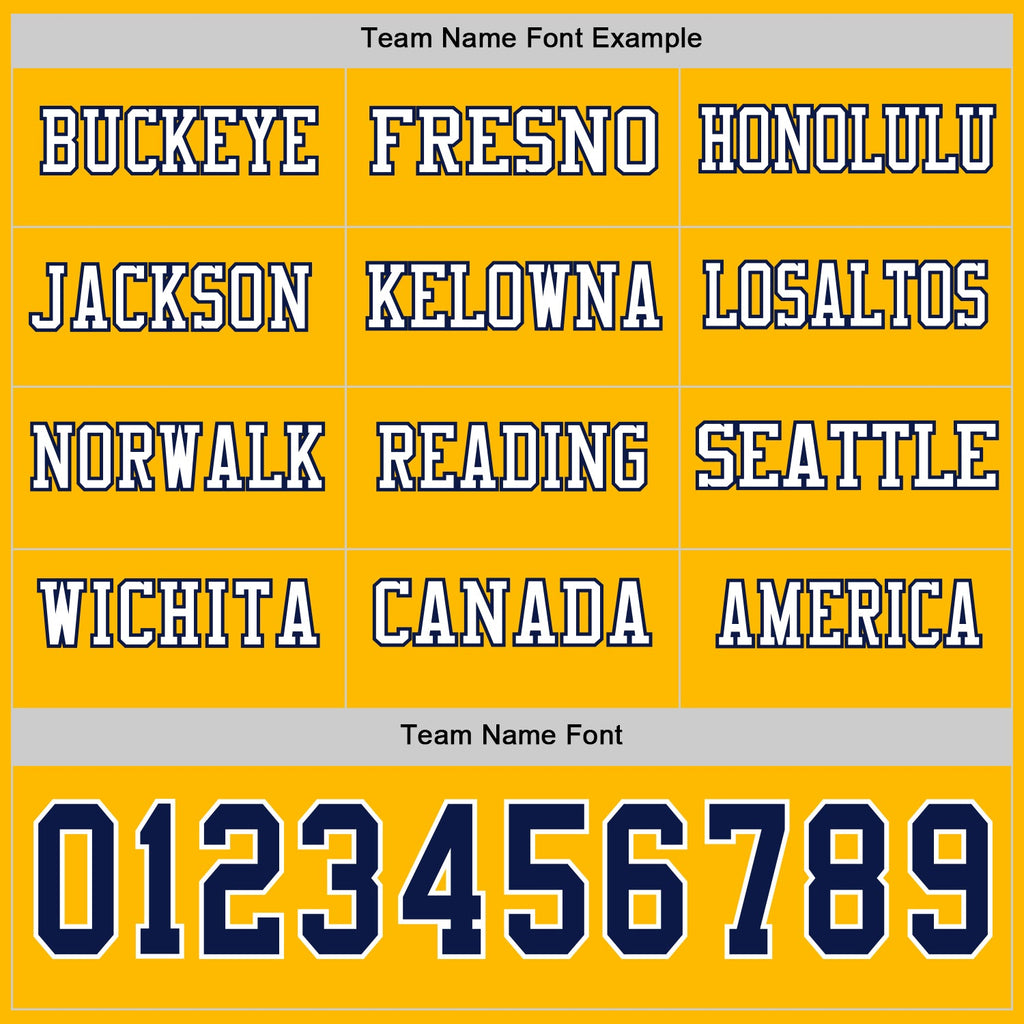 Custom Gold Navy-White Long Sleeve Authentic Football Jersey