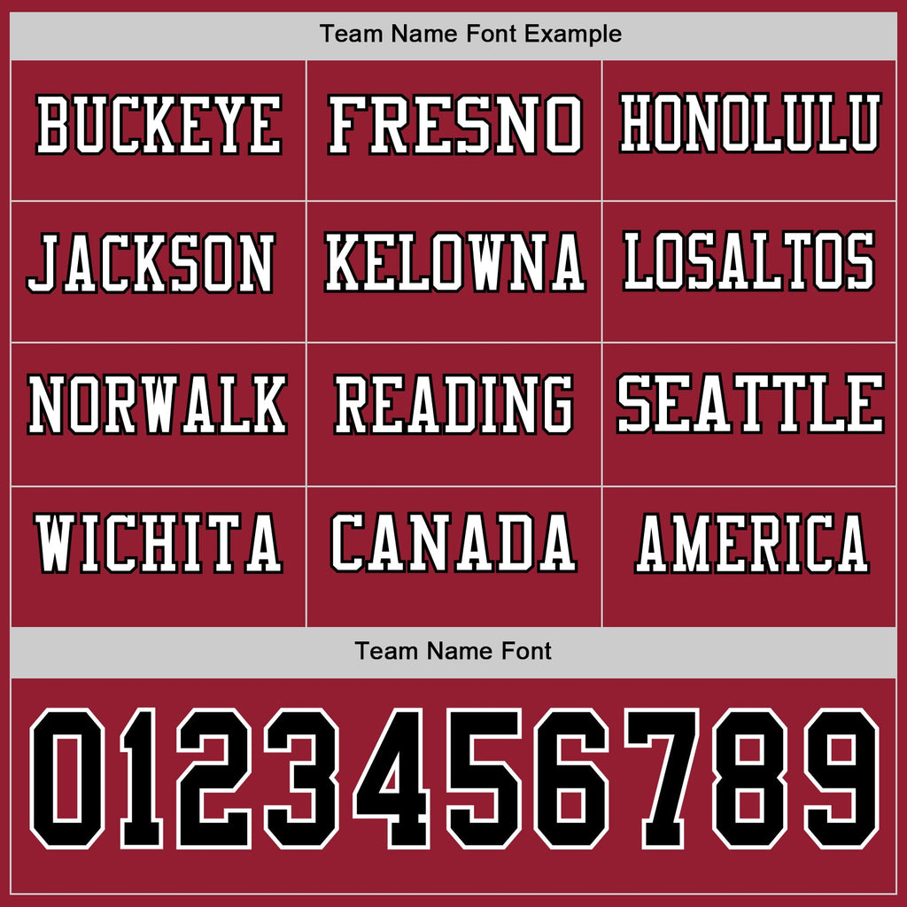 Custom Cardinal Black-White Long Sleeve Authentic Football Jersey