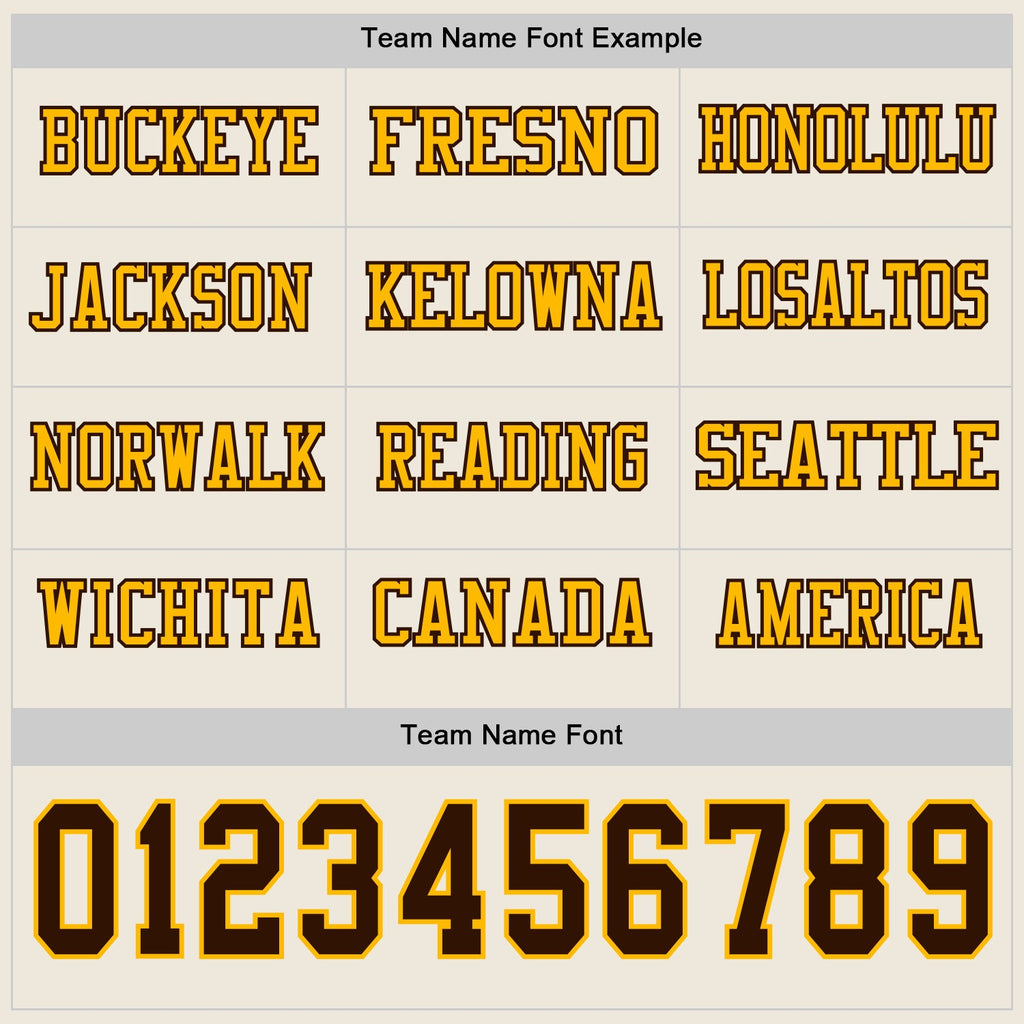 Custom Cream Brown-Gold Long Sleeve Authentic Football Jersey