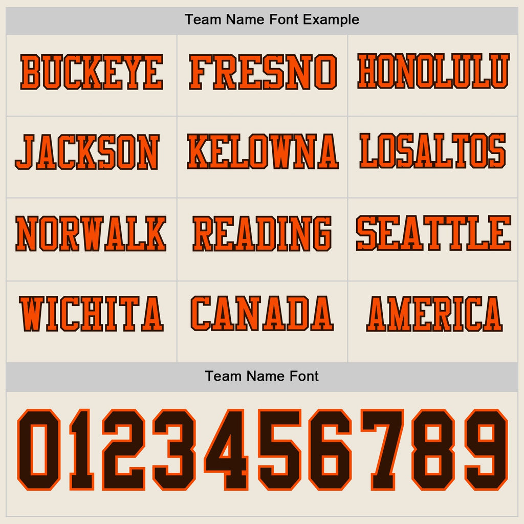 Custom Cream Brown-Orange Long Sleeve Authentic Football Jersey