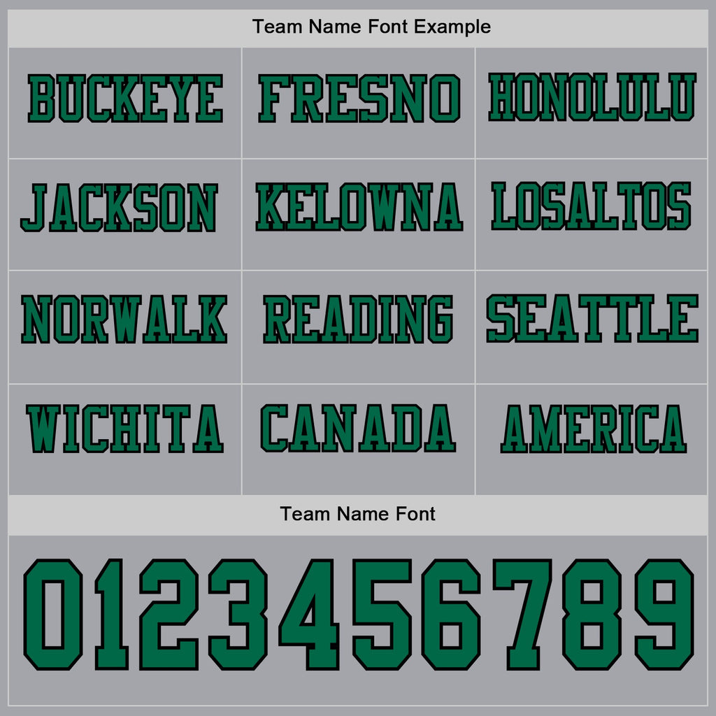 Custom Gray Kelly Green-Black Long Sleeve Authentic Football Jersey