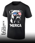 Merica Dog Minimalist Patriotic Boxer Bulldog 4th of July shirt