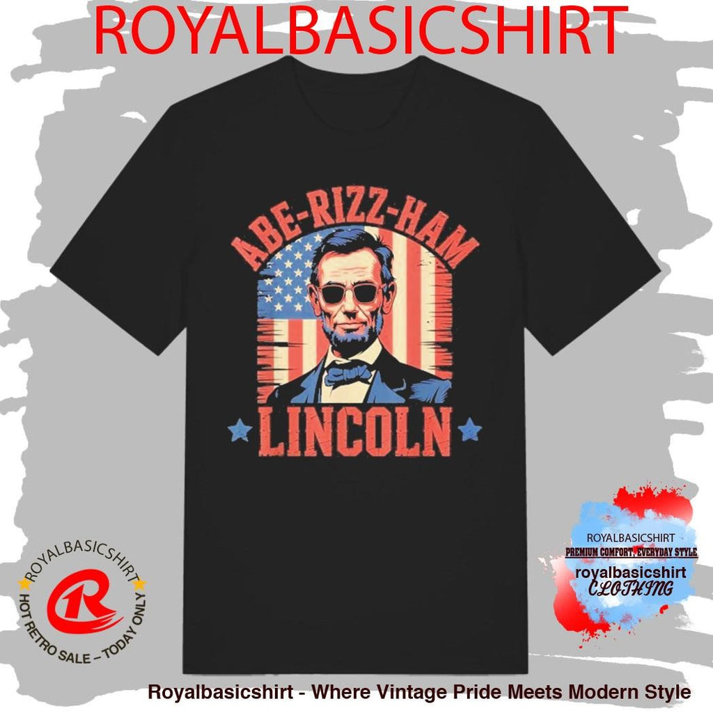 Abe-Rizz-Ham Lincoln 4th Of July USA American Flag Shirt