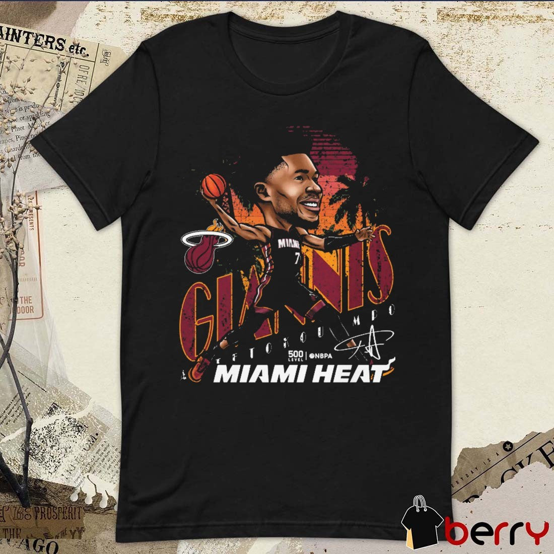 Giannis Antetokounmpo Miami Heat Basketball NBA 2026 Cartoon Signature t-shirt