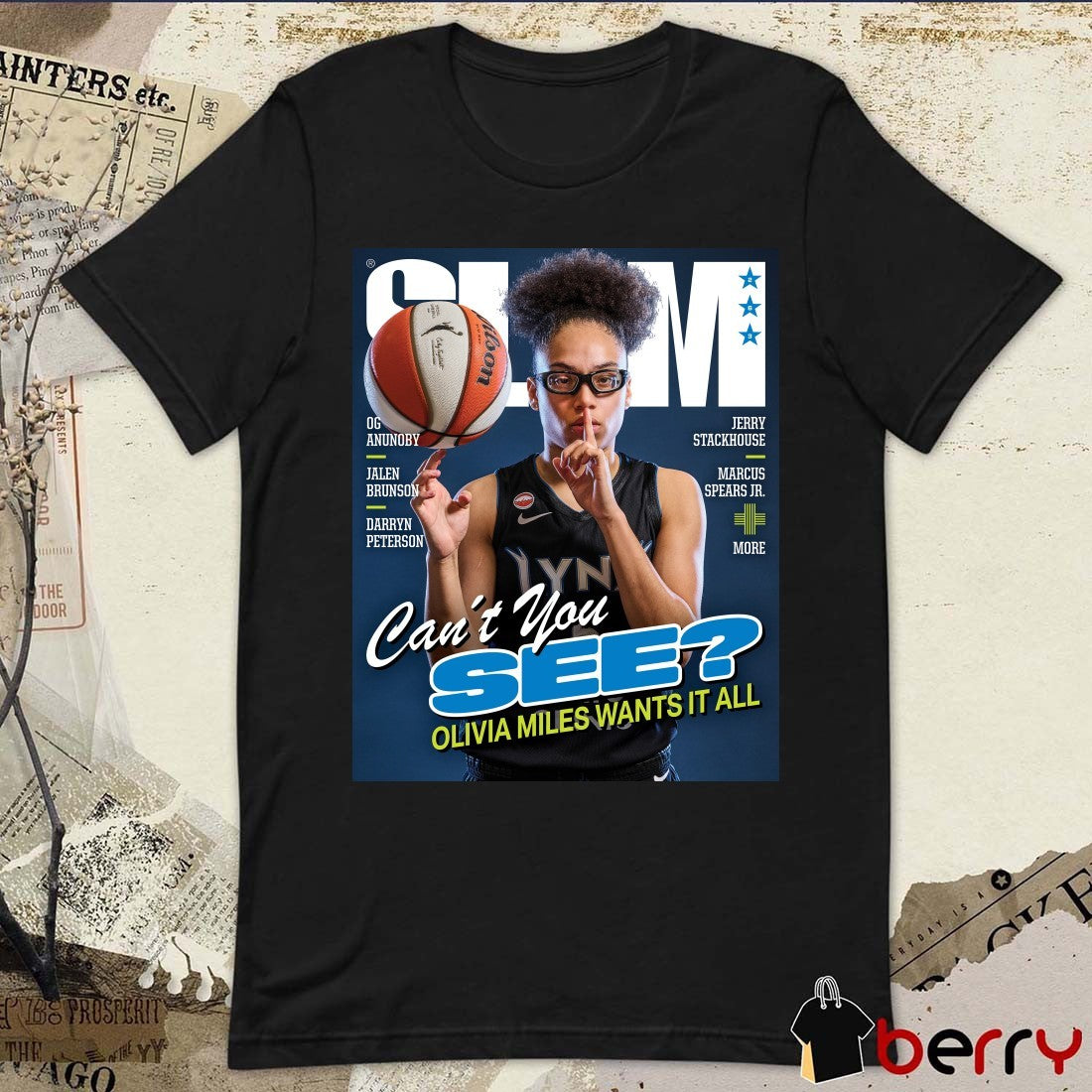 SLAM 263 Olivia Miles Can’t You See Minnesota Lynx WNBA Magazine Poster t-shirt