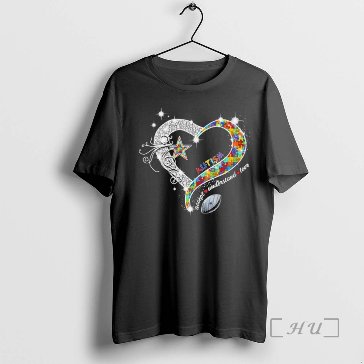 Officials Autism Heart Accept Understand Love Ball Cowboy Logo