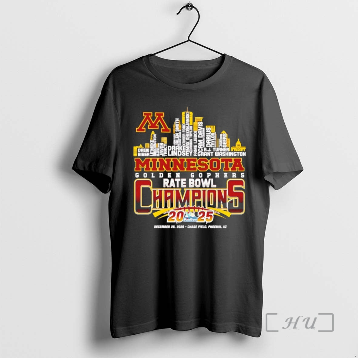 Officials Minnesota Golden Gophers 2025 Rate Bowl Champions City Skyline