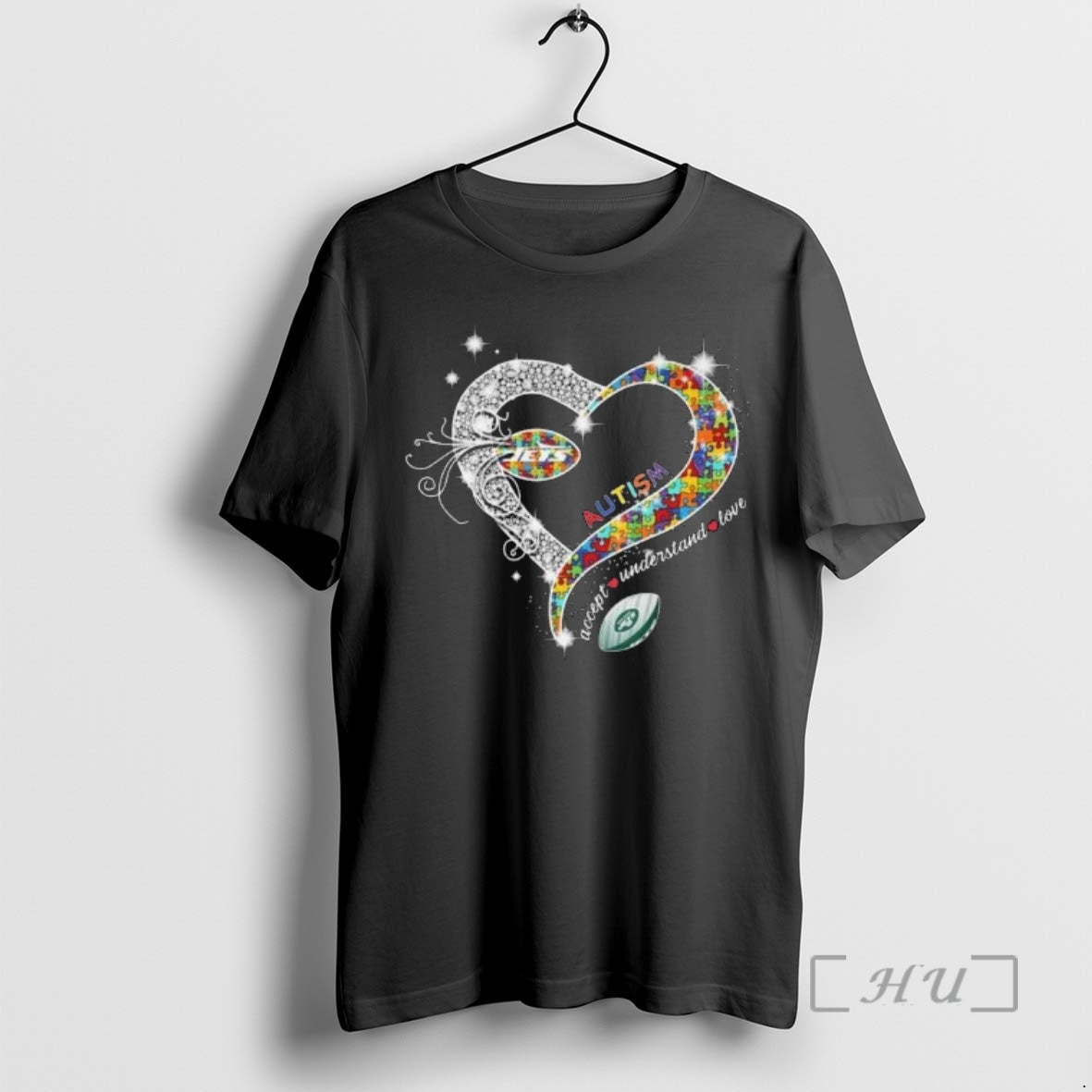 Officials New York Jets Accept Understand Love Autism Diamond Heart 2026 Premium T Shirts Sweater