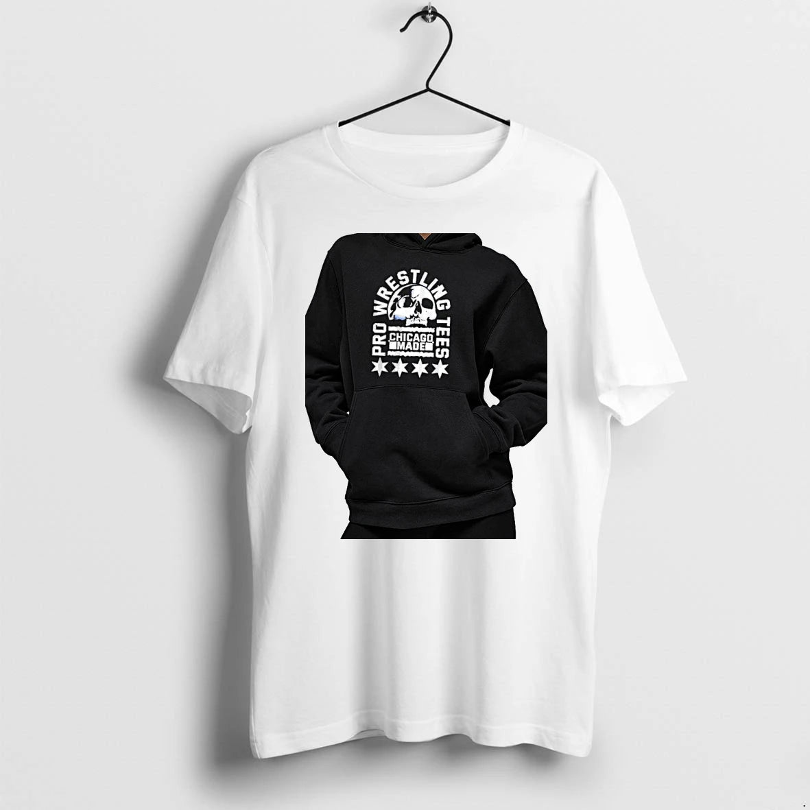 Officials Pro Wrestling Tees Chicago Made Skull Star Logo Premium T Shirt