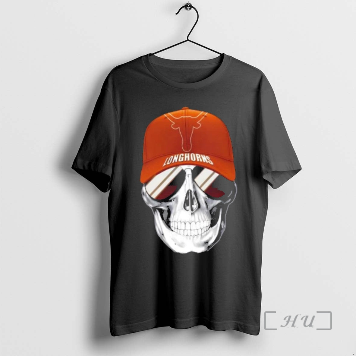 Officials Skull Wearing A Cap Texas Longhorns And Smiling With Fans Premium T Shirts Sweater