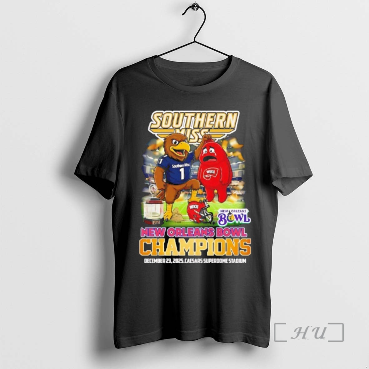 Officials Southern Miss 2025 New Orleans Bowl Champions Mascot