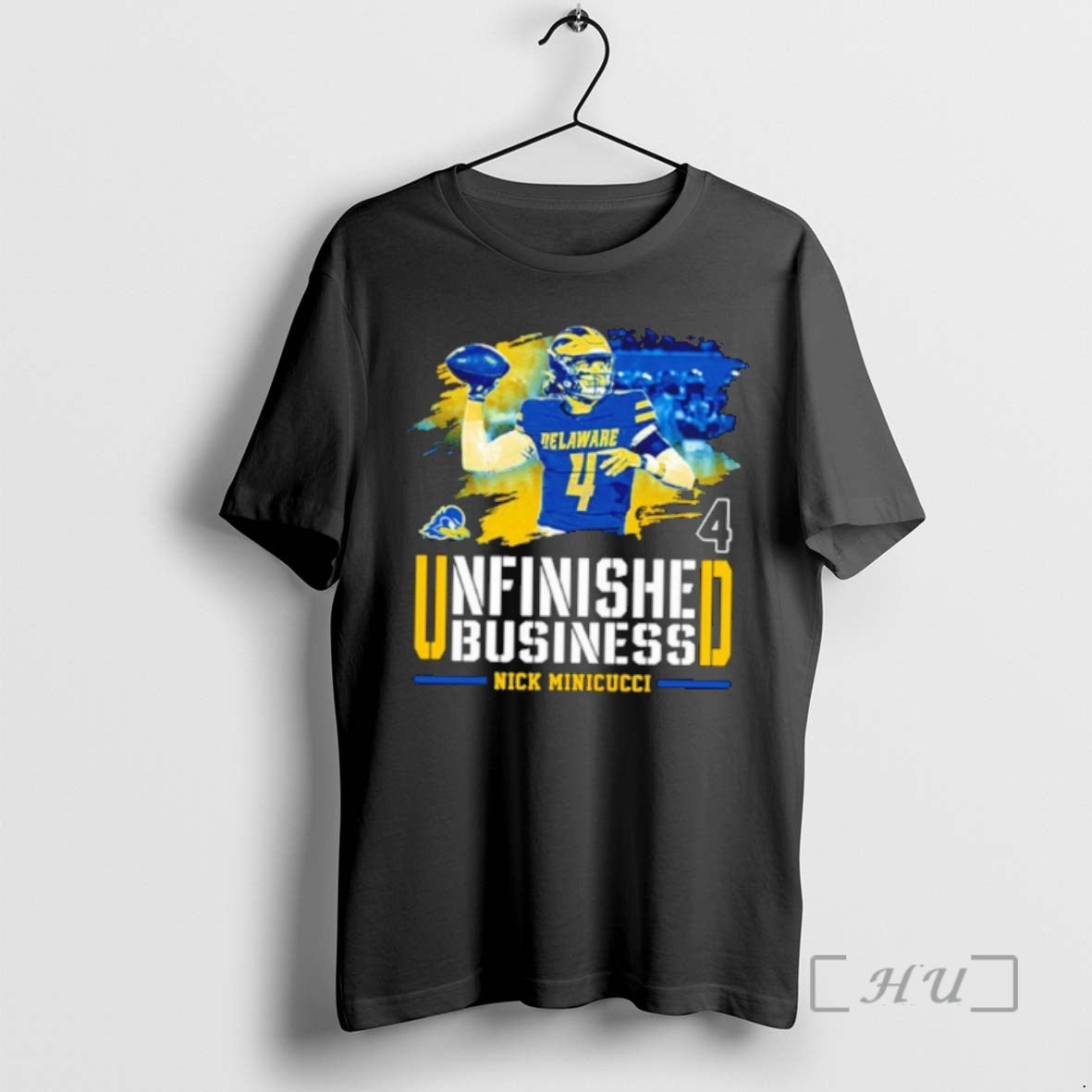 Officials Unfinished Business Nicholas Minicucci Delaware Fightin Blue Hens Ncaa Football Premium T Shirts Sweater