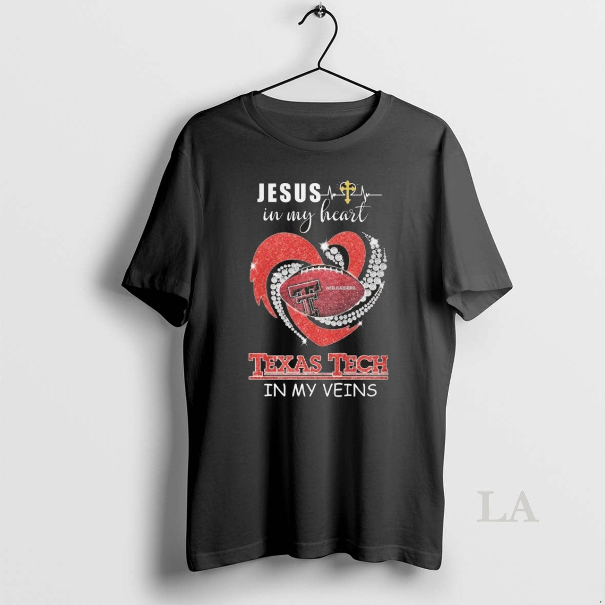 Original Jesus In My Heart Texas Tech Red Raiders In My Veins Diamond Heart 2026