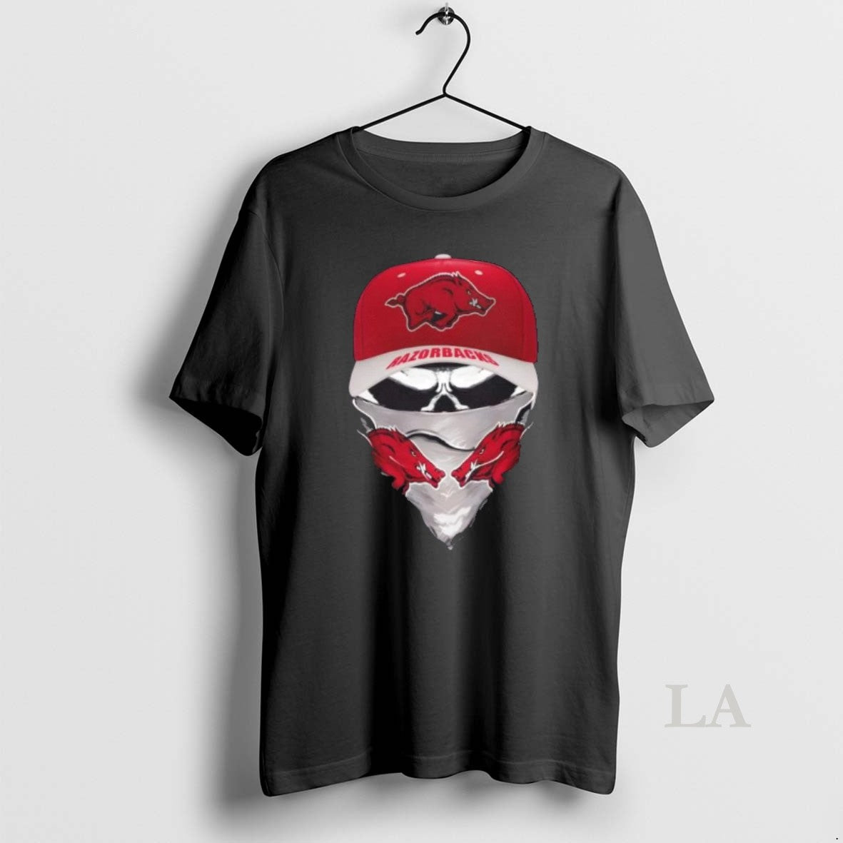 Original Outlaw Skull Gang Wearing A Cap X Arkansas Razorbacks