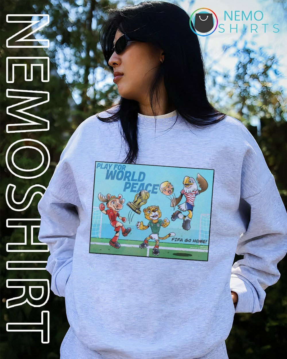 Play for World peace FIFA go home Mexico Canada USA mascot shirt