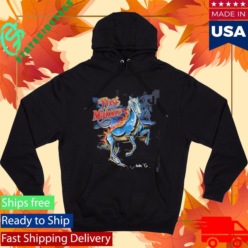 Post Malone Stagecoach 2026 Festival Indio California Merch On April 26 2026 The Lightning Horse T-Shirt