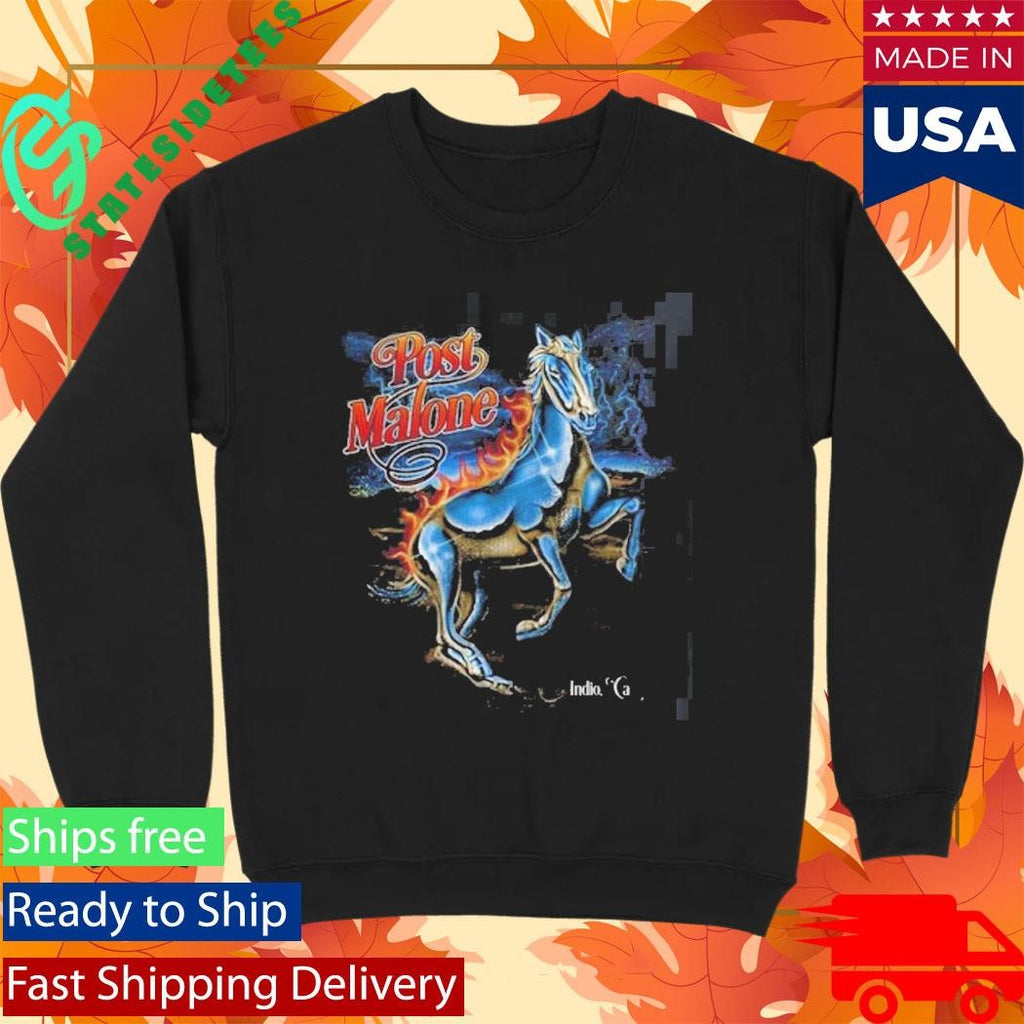 Post Malone Stagecoach 2026 Festival Indio California Merch On April 26 2026 The Lightning Horse T-Shirt