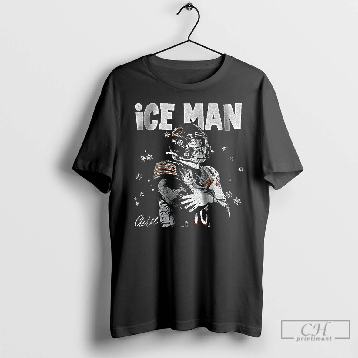 Premium Caleb Williams Football Vintage Ice Man Chicago Football Signature