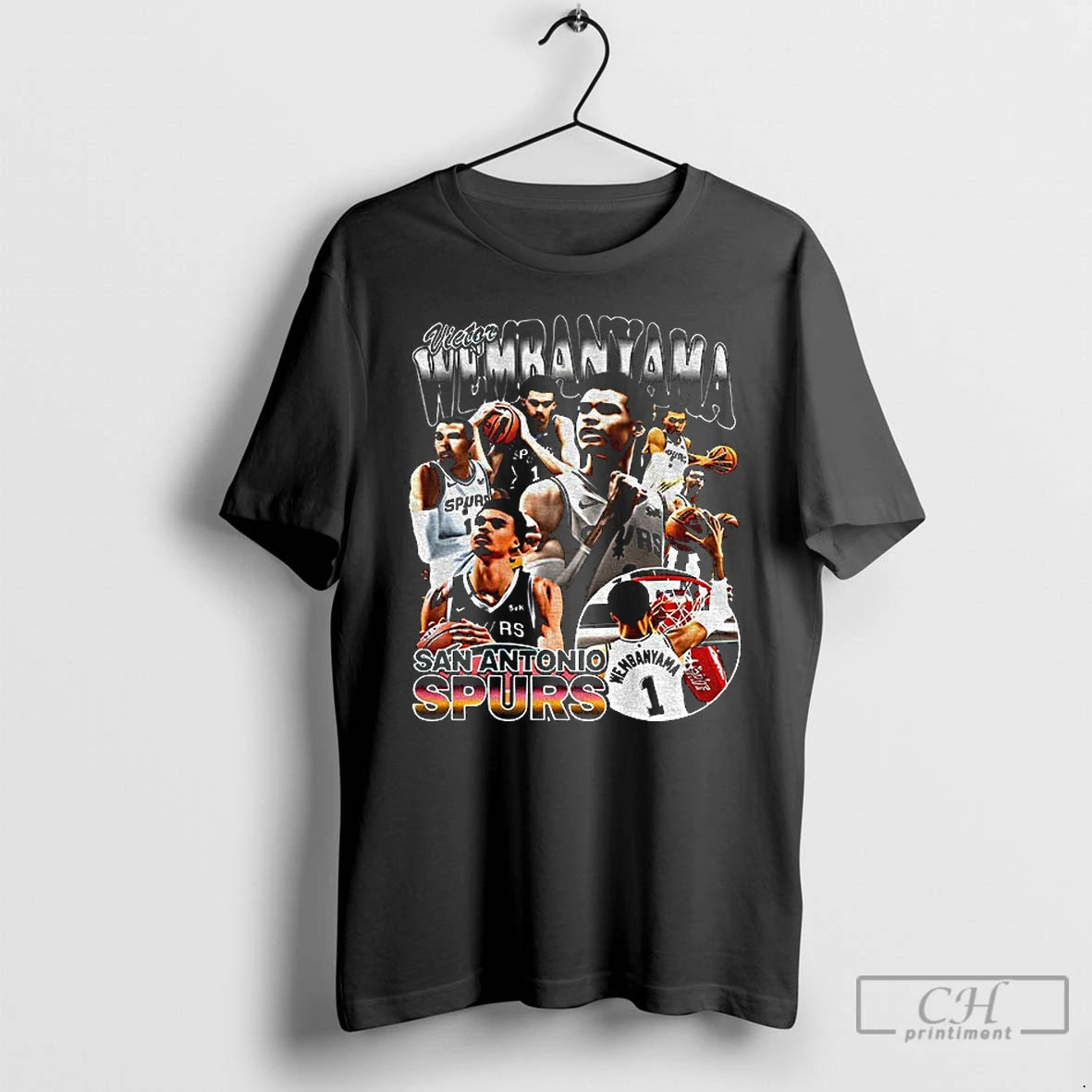 Premium Victor Wembanyama San Antonio Spurs Basketball Graphic Vintage