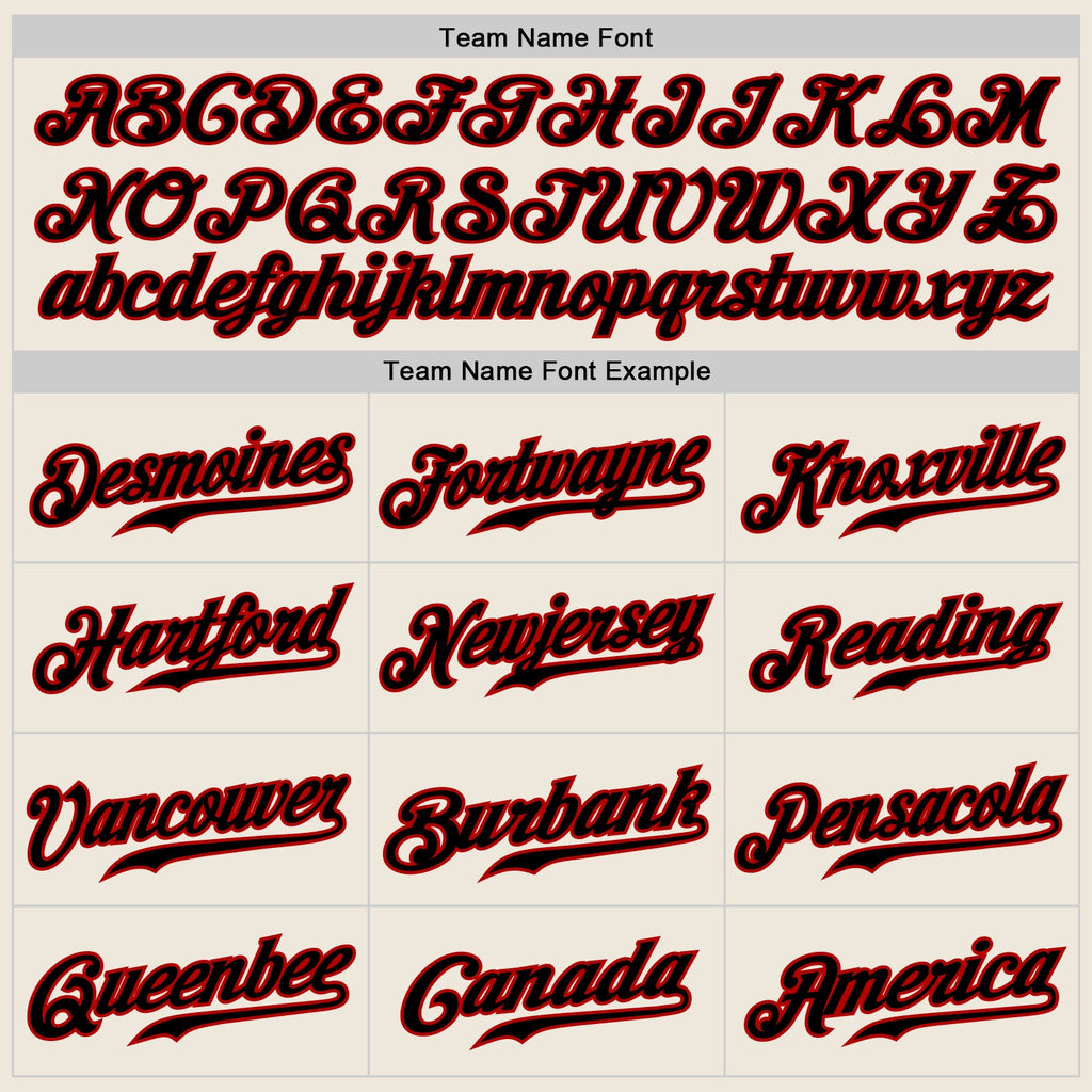 Custom Cream Black Pinstripe Black-Red Authentic Raglan Sleeves Baseball Jersey