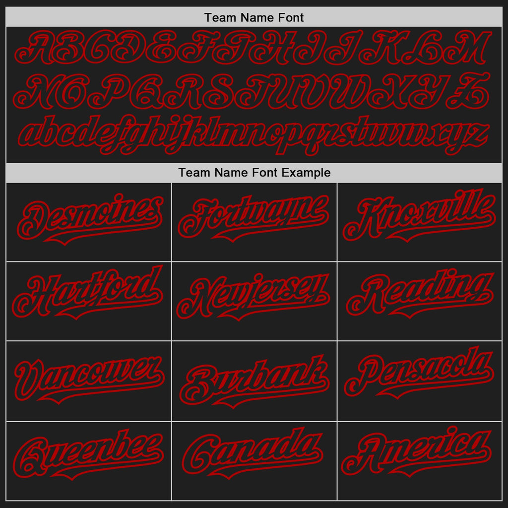 Custom Black Red Authentic Raglan Sleeves Baseball Jersey