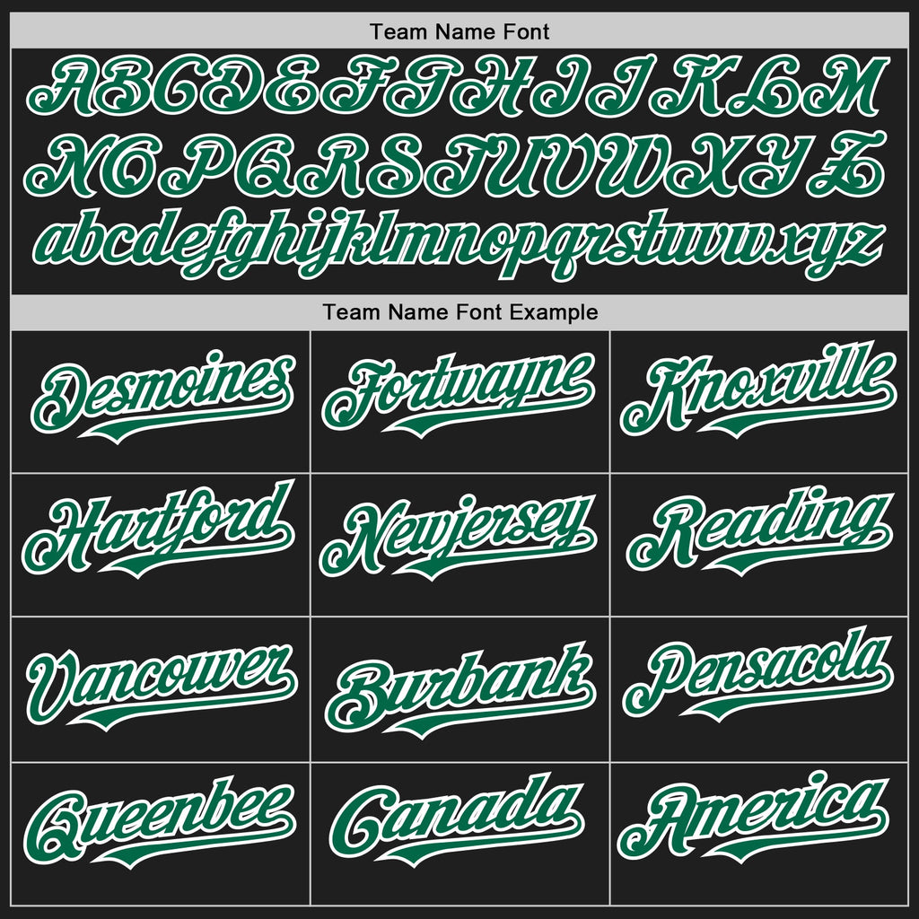 Custom Black Kelly Green-White Authentic Raglan Sleeves Baseball Jersey