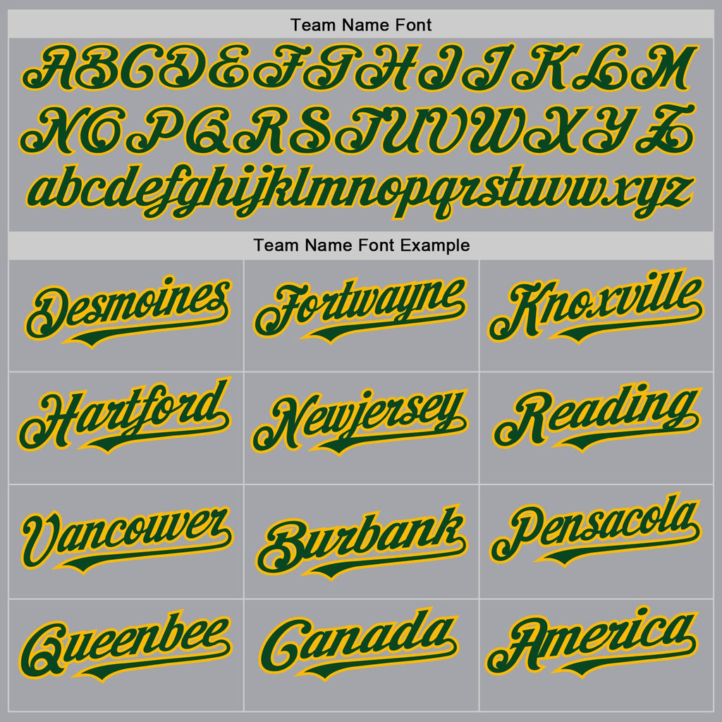 Custom Gray Green-Gold Authentic Raglan Sleeves Baseball Jersey