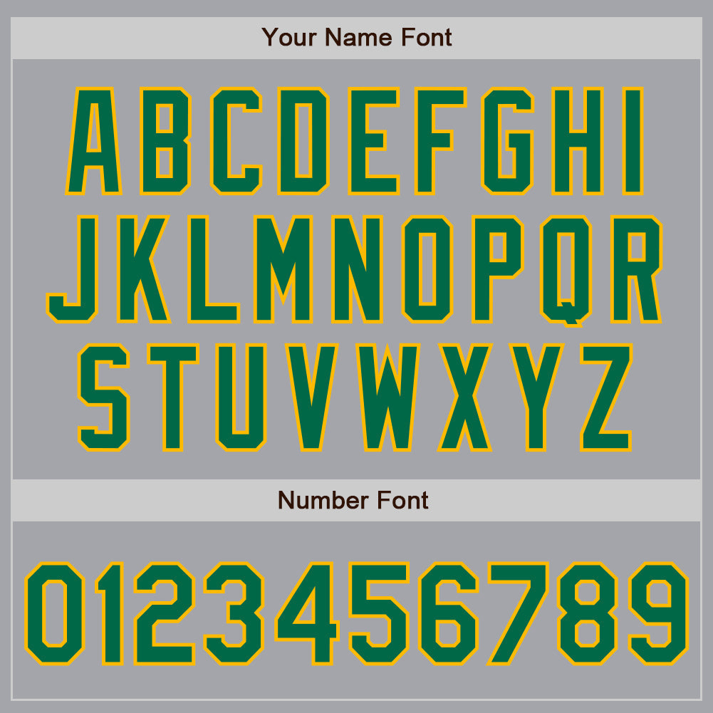 Custom Gray Kelly Green-Gold Authentic Raglan Sleeves Baseball Jersey
