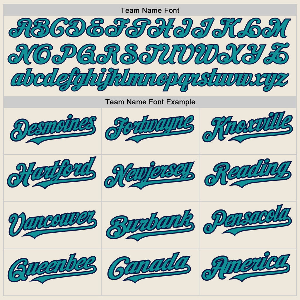 Custom Cream Teal-Navy Authentic Raglan Sleeves Baseball Jersey
