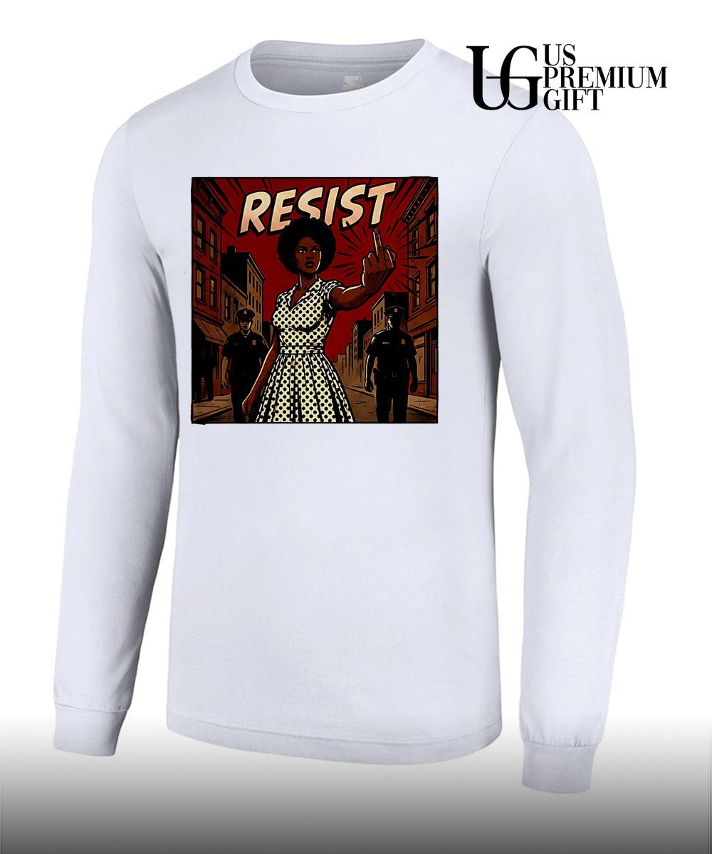 Resist Woman middle finger Illustration shirt