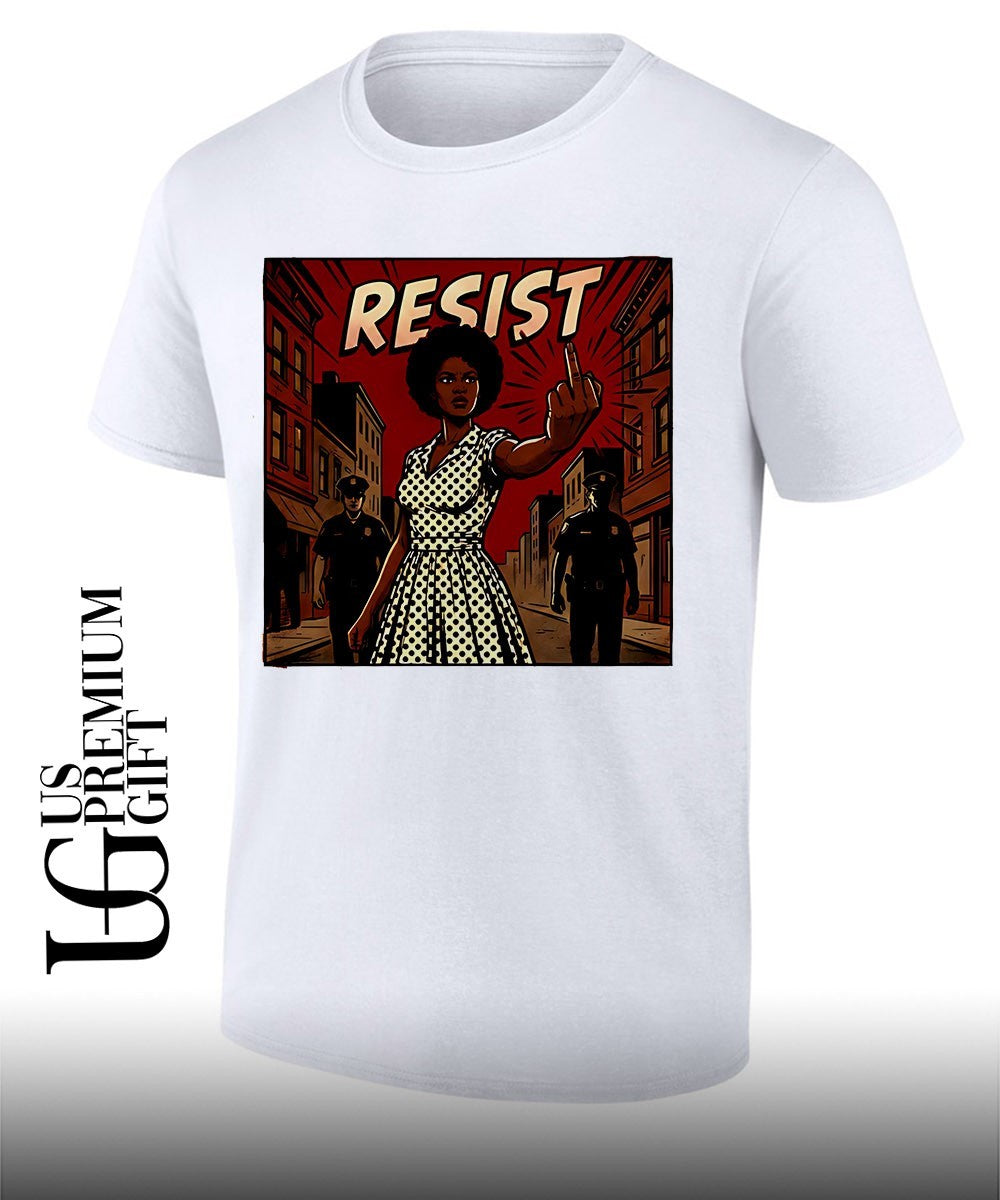 Resist Woman middle finger Illustration shirt
