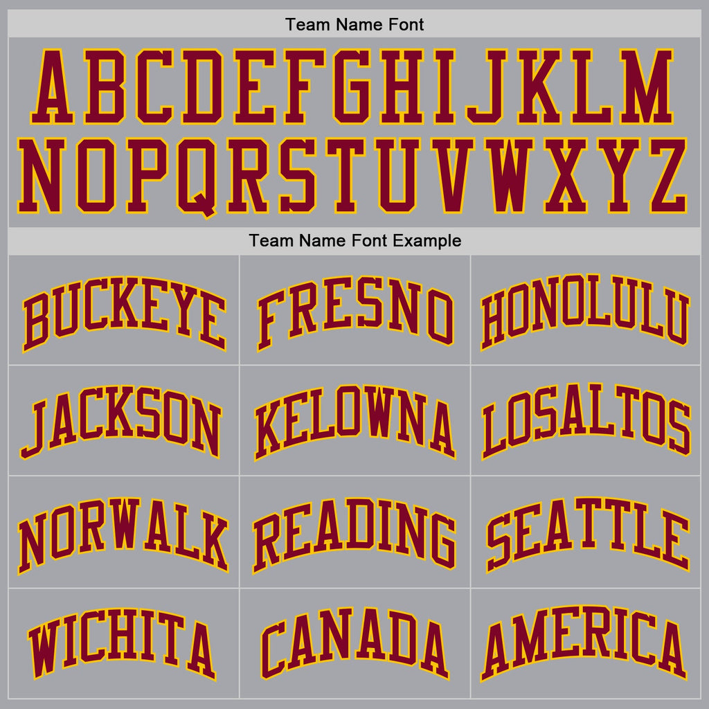 Custom Gray Maroon-Gold Authentic Throwback Basketball Jersey